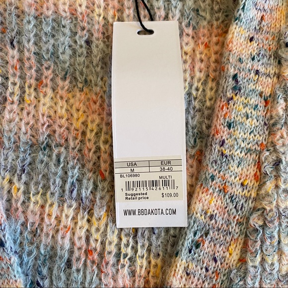 NWT BB Dakota Multi Colored Cardigan - Picture 4 of 8